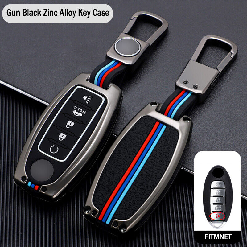 Luminous Metal Car Key Fob Case Cover For Nissan Rouge Maxima Murano 5 Buttons