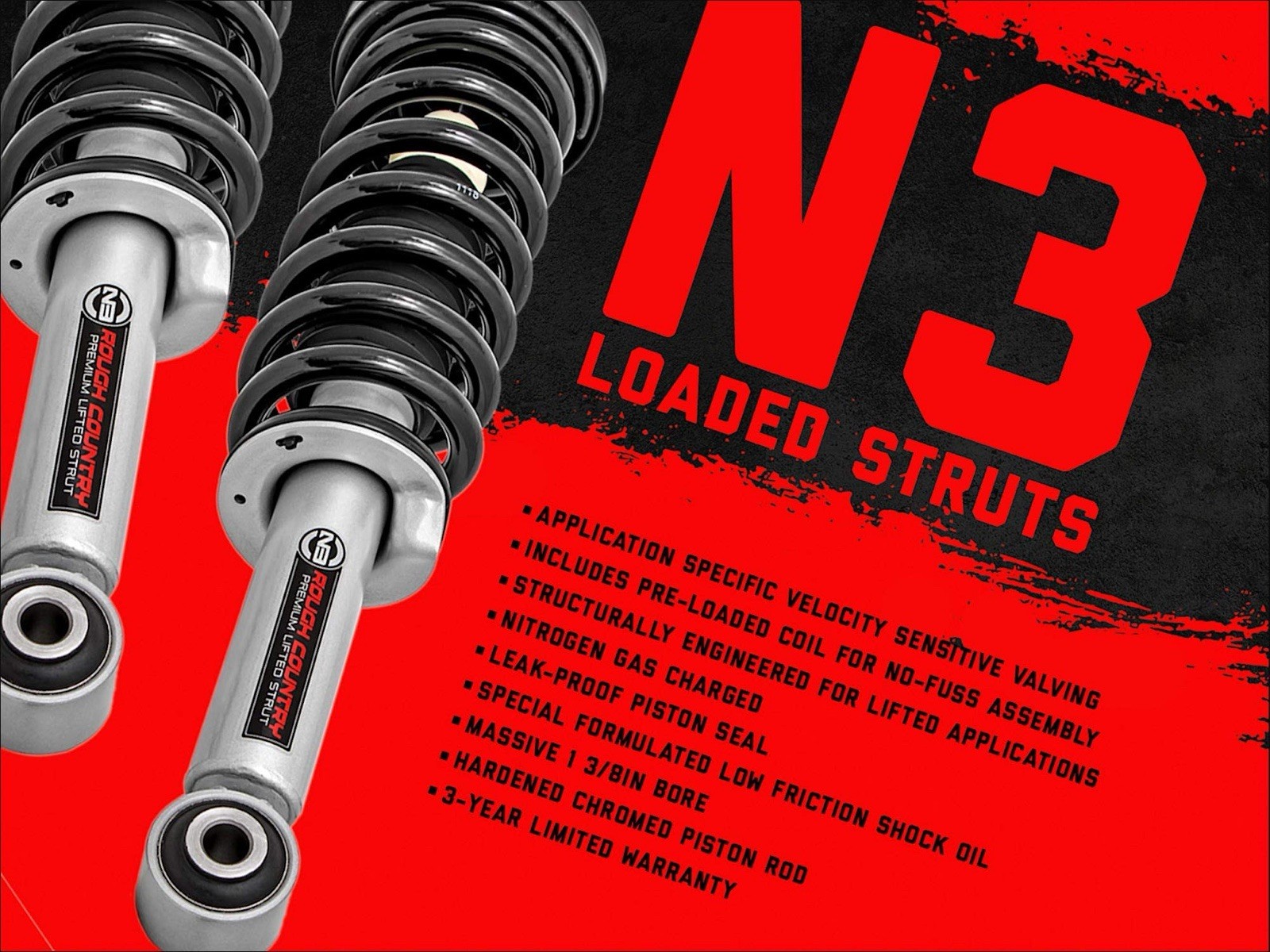 Rough Country N3 6 Inch Loaded Struts For 2014-2020 Ford F150 Rough Country N3 6 Inch Loaded Struts For 2014-2020 Ford F150