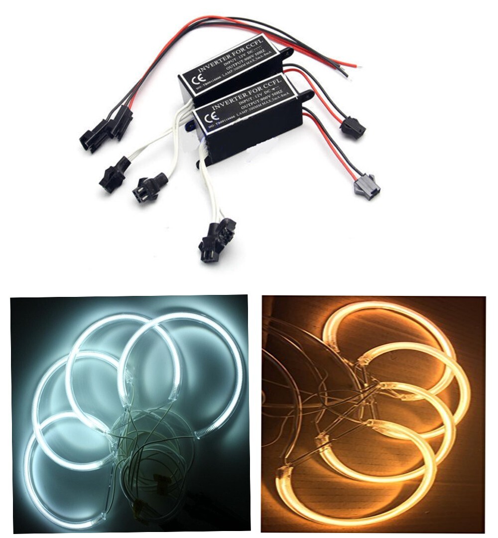2pcs DC 12V CCFL Inverters Ballasts for 4 Output Male Replacement 1 for 2 Rings