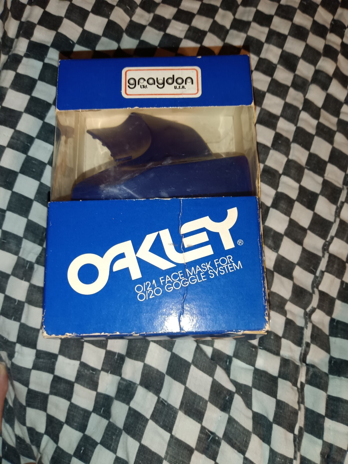 Vintage 80s Oakley O /21 Blue goggle Full face guard , motocross, helmet, visor 