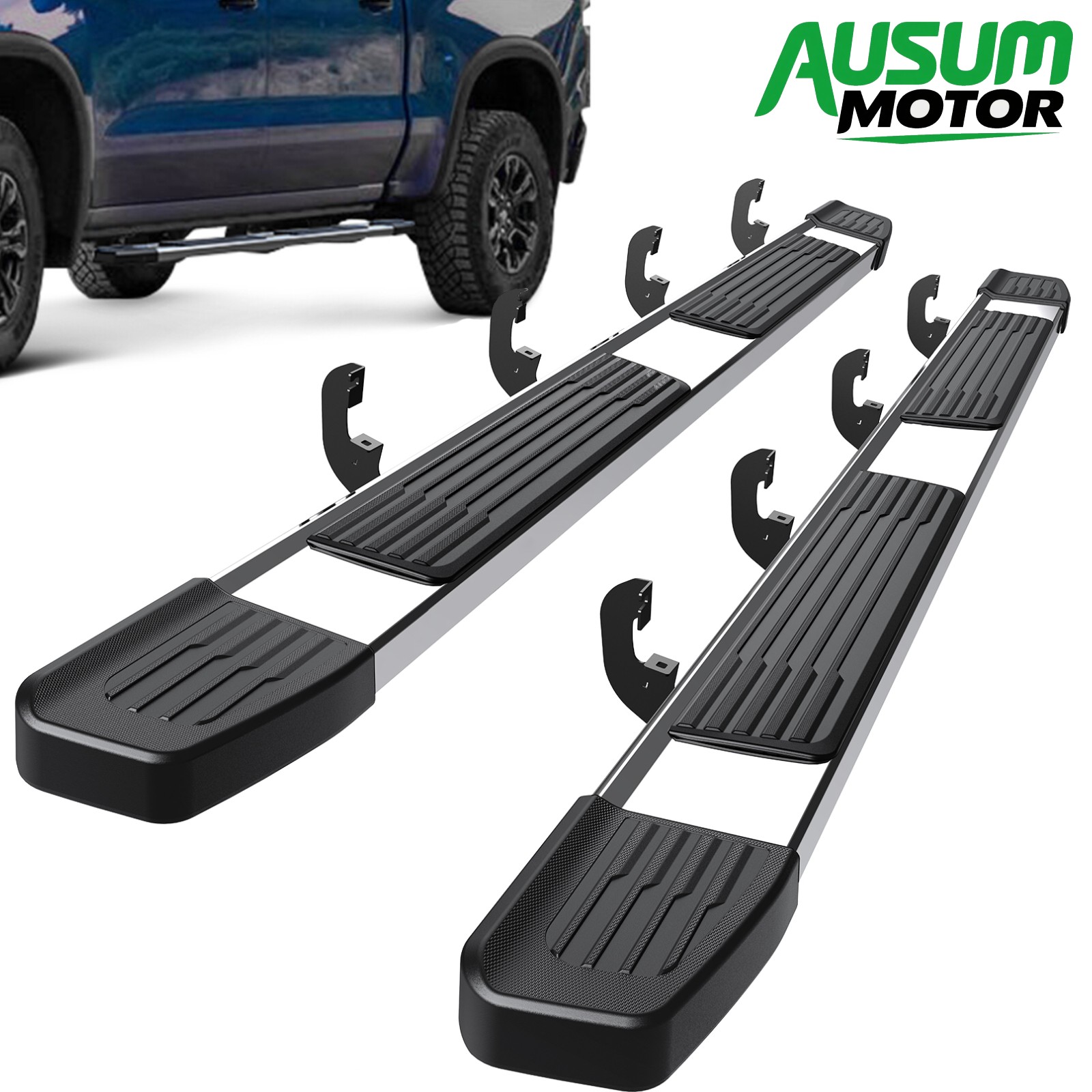 For 2019-2025 Silverado/Sierra 1500 Crew Cab 6.2'' Running Boards Nerf Bar SS