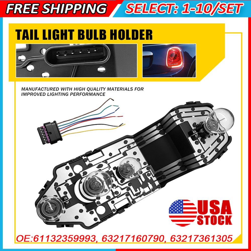 1-10x For Mini Cooper F55 F56 F57 L&R Tail Light Bulb Holder Socket Wire Harness