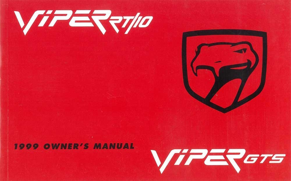 1999 Dodge Viper GTS Owner's Manual 1999 Dodge Viper GTS Owner's Manual