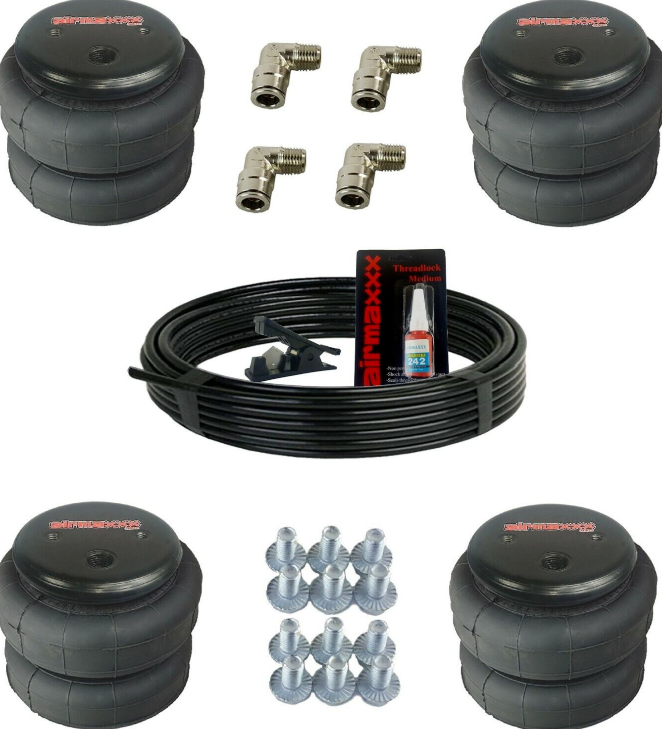 4 airmaxxx 2500 Air Ride Suspension Bags 50 Ft 3/8\