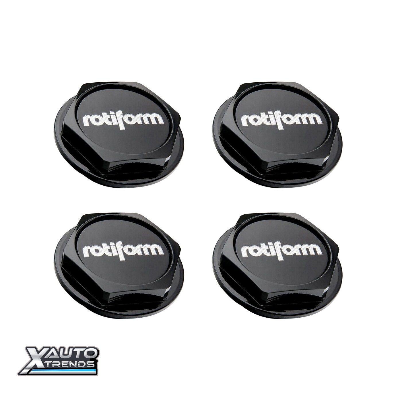 4 x Rotiform LAS-R/BUC-M Wheel Center Cap Assembly Matte Black 33411-15BD