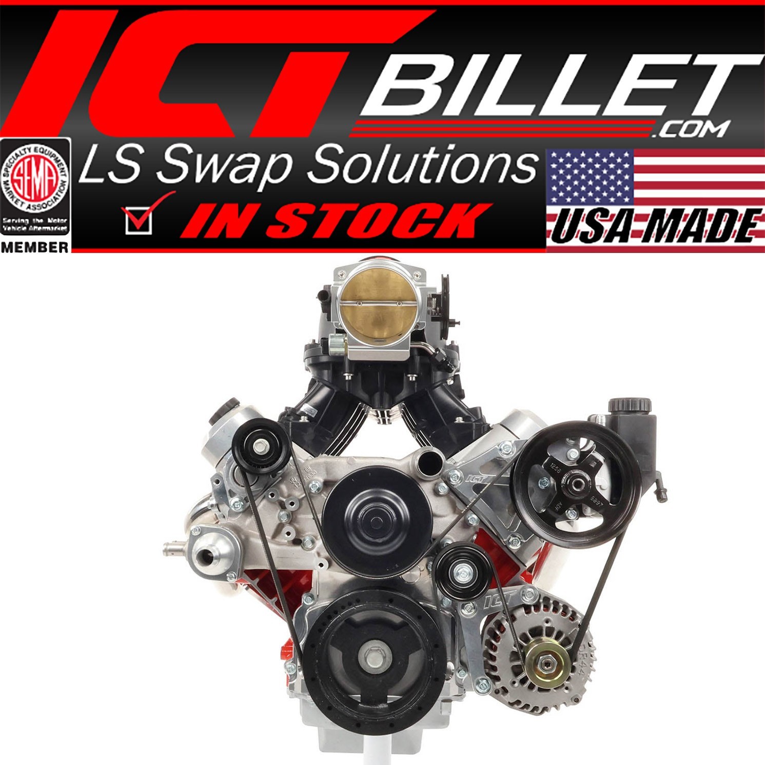 LS Saginaw Type-2 Power Steering Pump Bracket Kit for Corvette Spacing