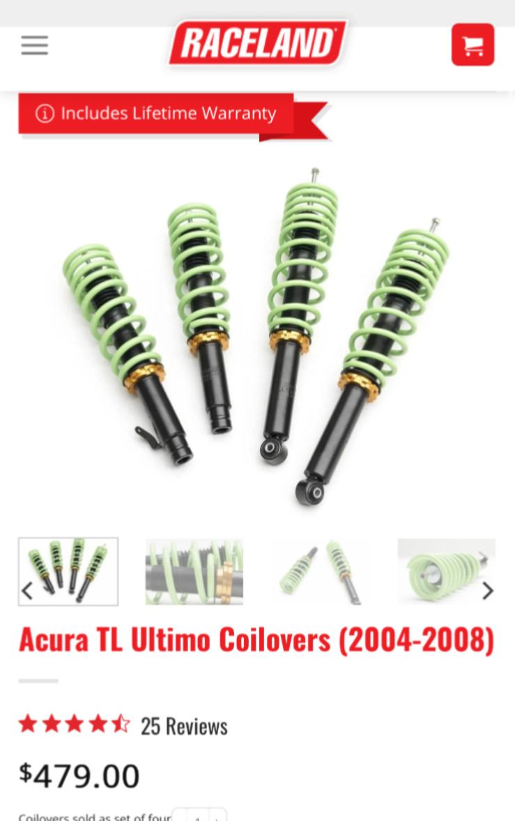 Raceland Acura Tl Ultimo Coilovers