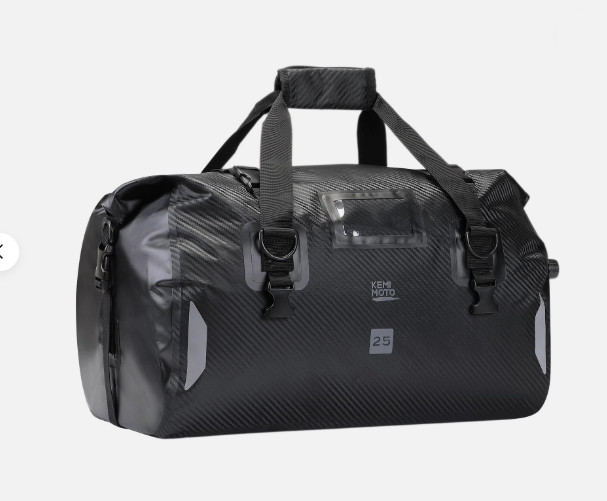 Kemimoto Waterproof Motorcycle Dry Bag Tail Bag Soft Luggage 25L black
