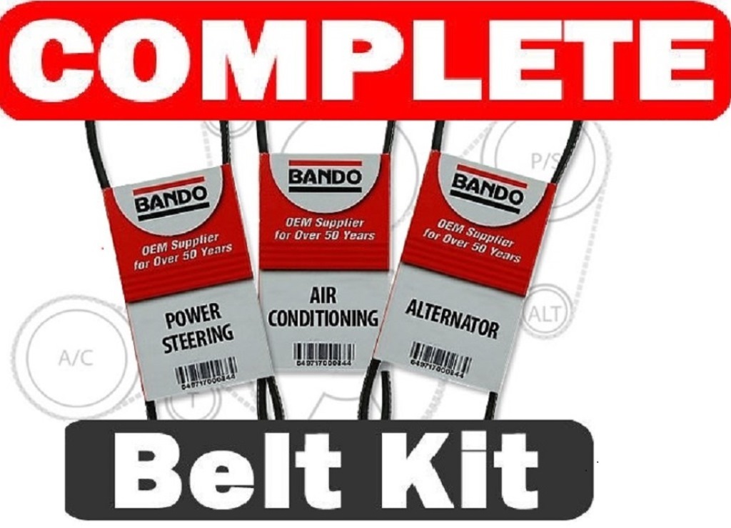 BANDO Set of 3 Belts P-Steering Compressor Alternator For Kia Soul 2.0 2010-2012