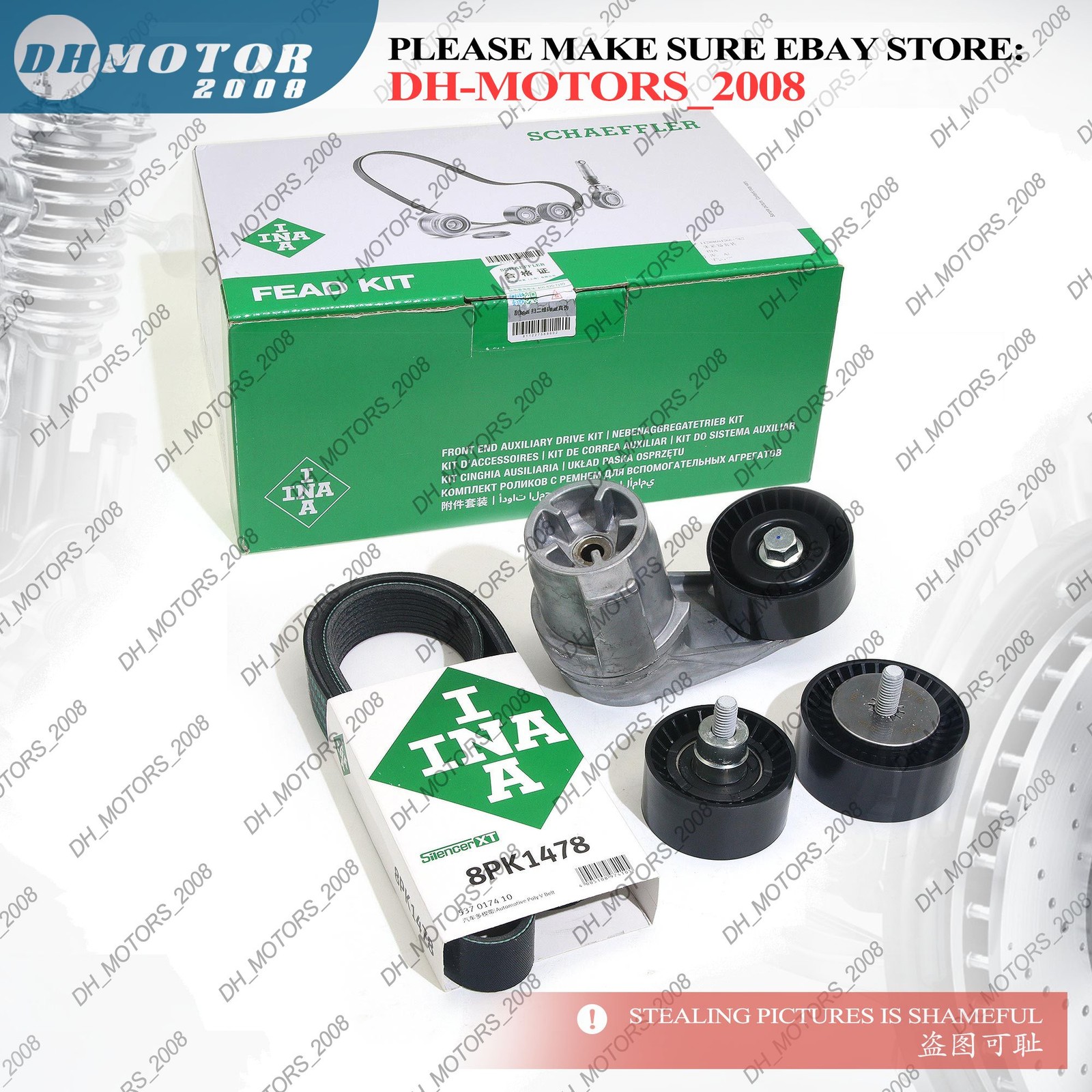 OEM 4PCS Belt Tensioner Pulley Kit For BMW F01 F10 F30 335i 535i N55 11288604266