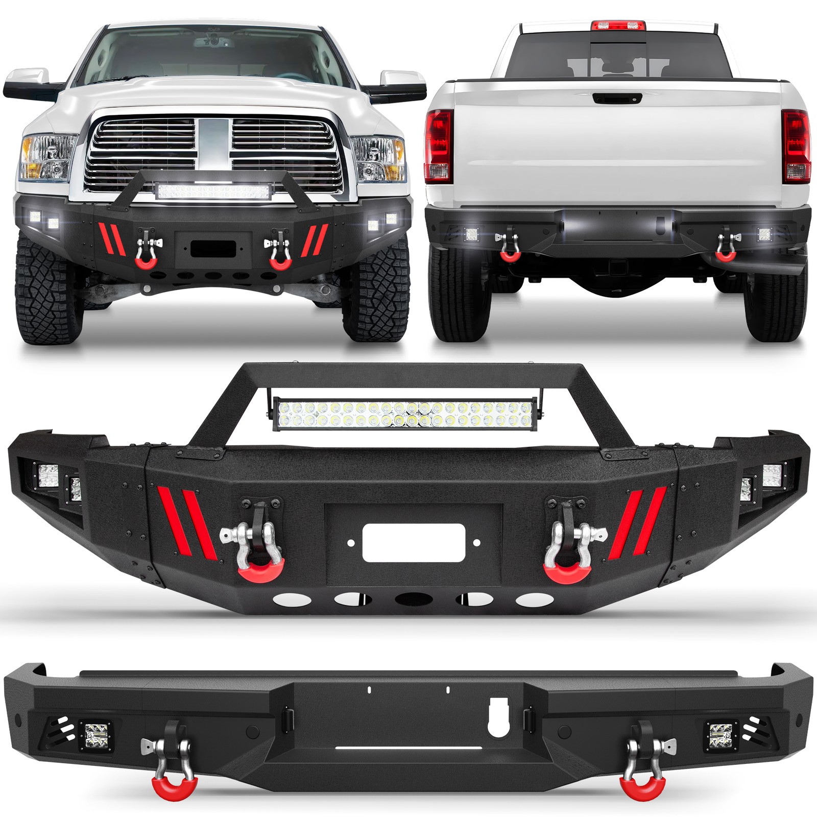 For 2010-2018 Dodge Ram 2500/3500 Front or  Rear Bumper With Sensor Holes Winch