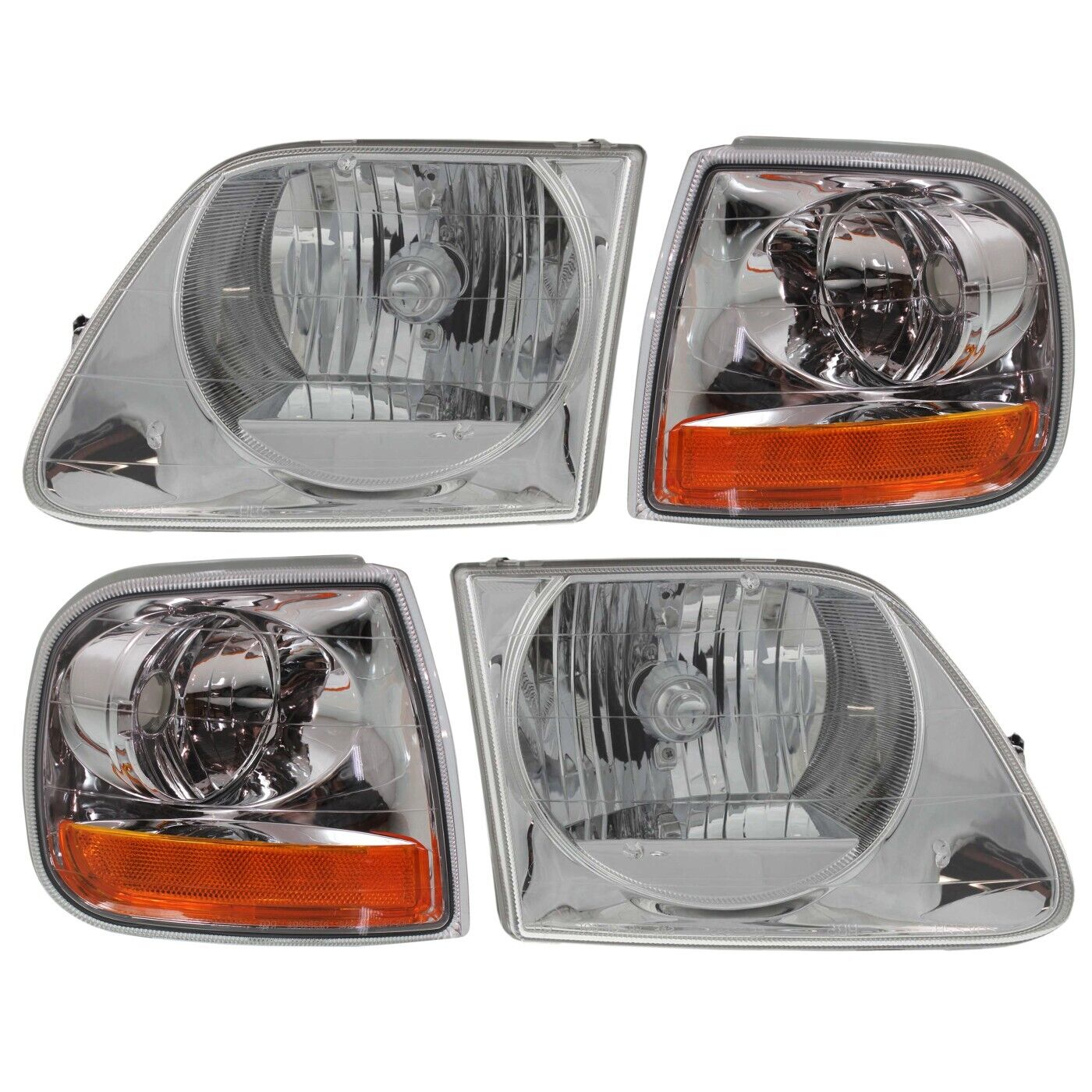 Headlight Kit For 1997-2003 Ford F-150 Left and Right With Corner Lights