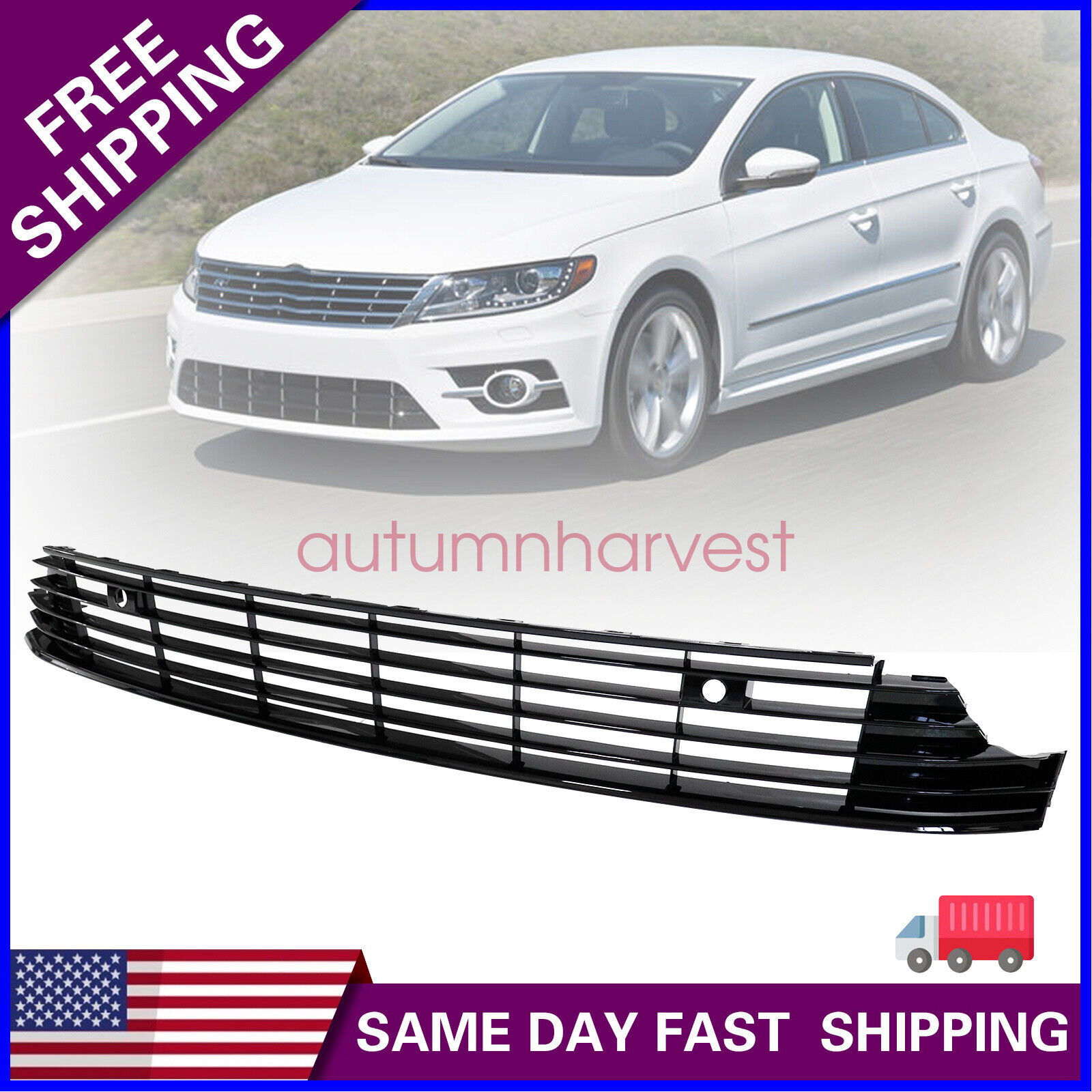 Fits For 2013-2017 Volkswagen CC Front Bumper Lower Grille Assembly VW1036131
