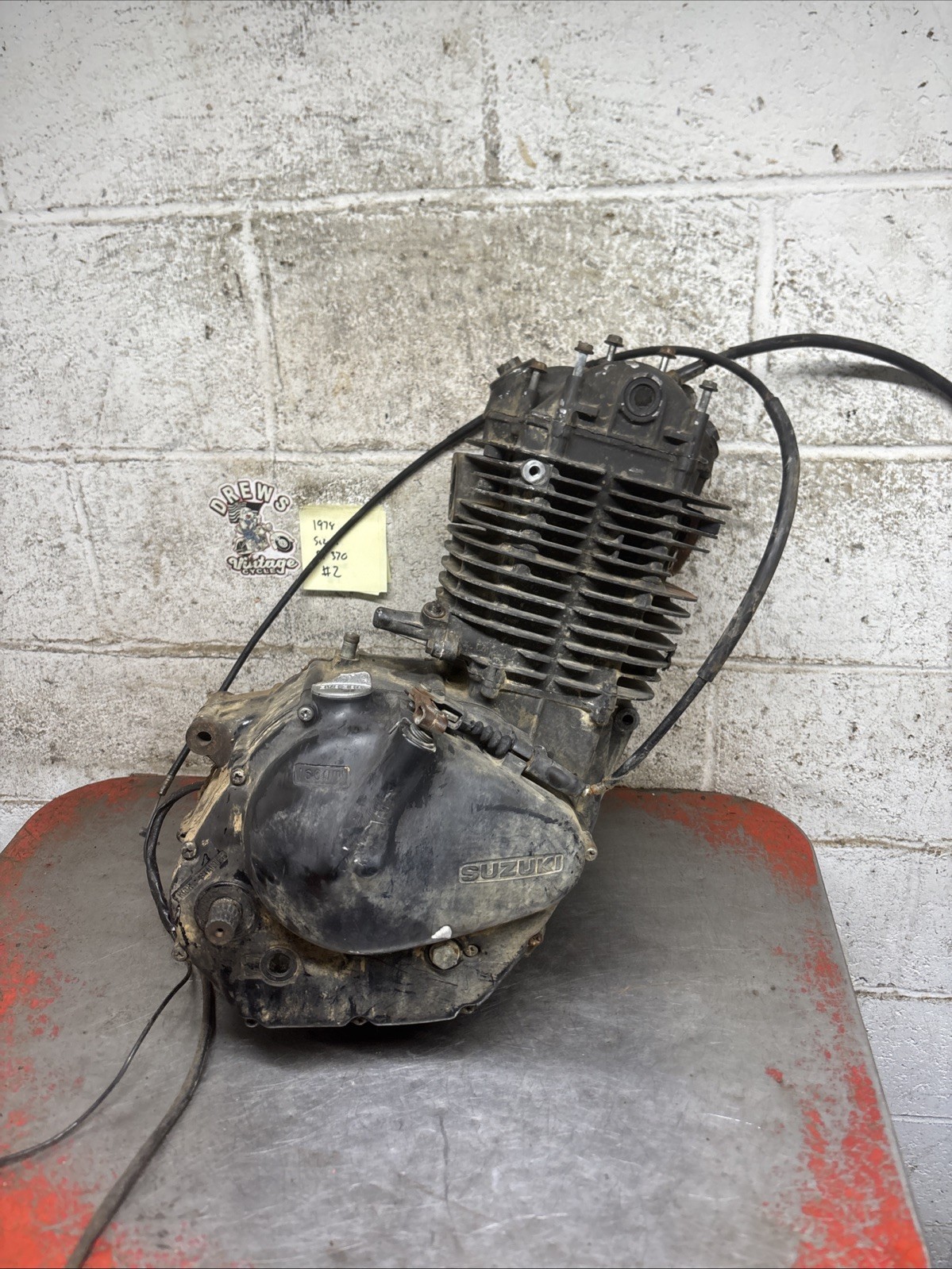 1978 Suzuki Sp370 Sp 370 Enduro Engine Motor Complete Turns Over Original Oem