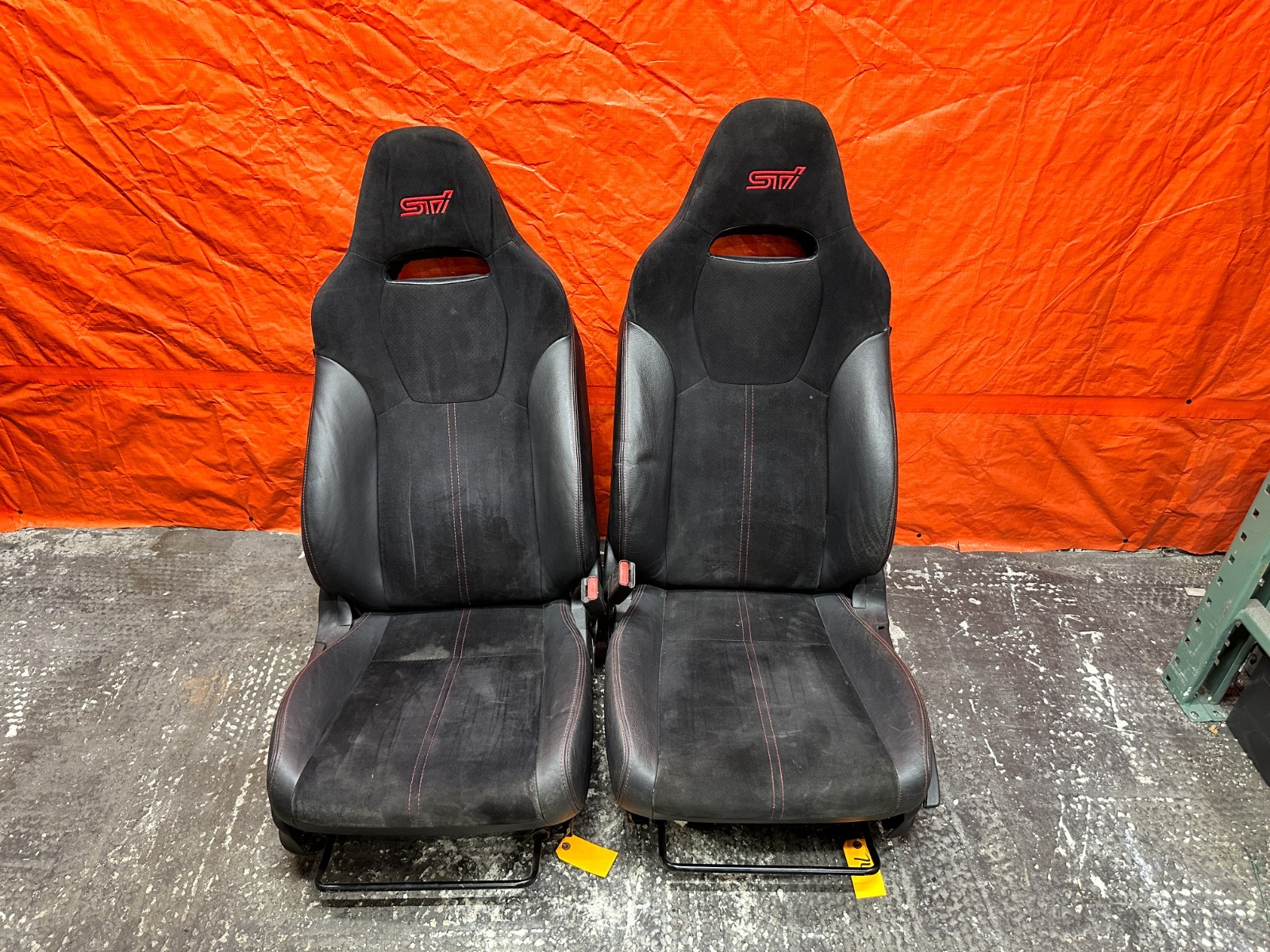 08-14 SUBARU IMPREZA WRX STI FRONT SEATS PAIR DRIVER PASSENGER OEM #74