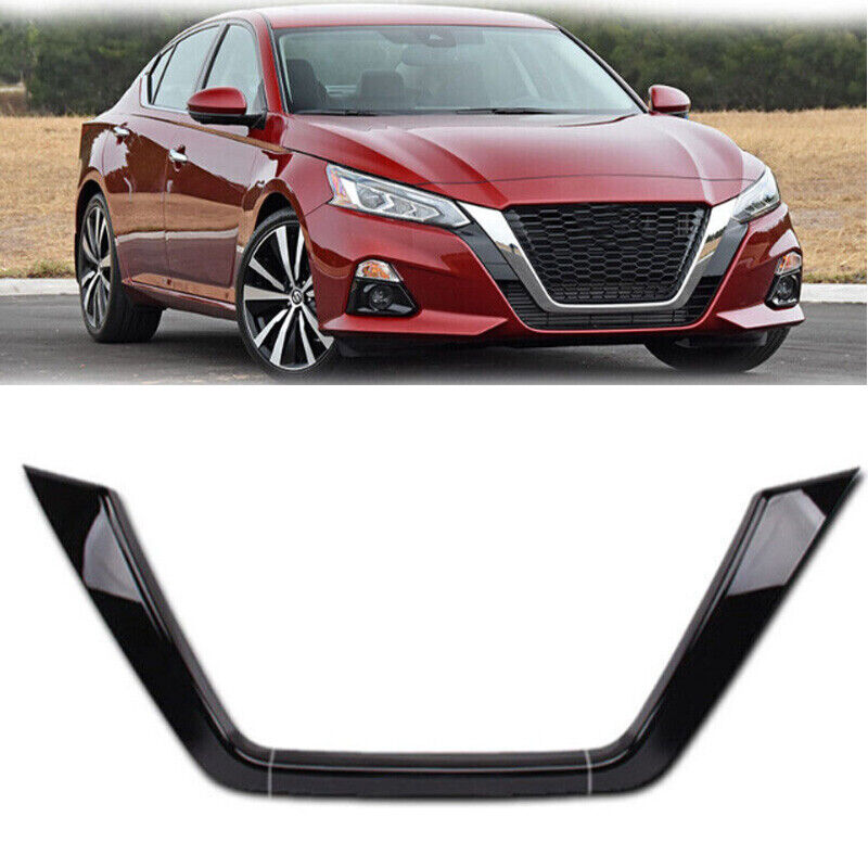 For Nissan Altima 2019-2022  Gloss Black Front Grille Frame Cover Trim