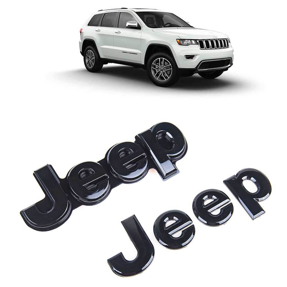 14-20 Jeep Grand Cherokee Gloss Black Replacement Nameplate Emblem Set Mopar OEM 14-20 Jeep Grand Cherokee Gloss Black Replacement Nameplate Emblem Set Mopar OEM