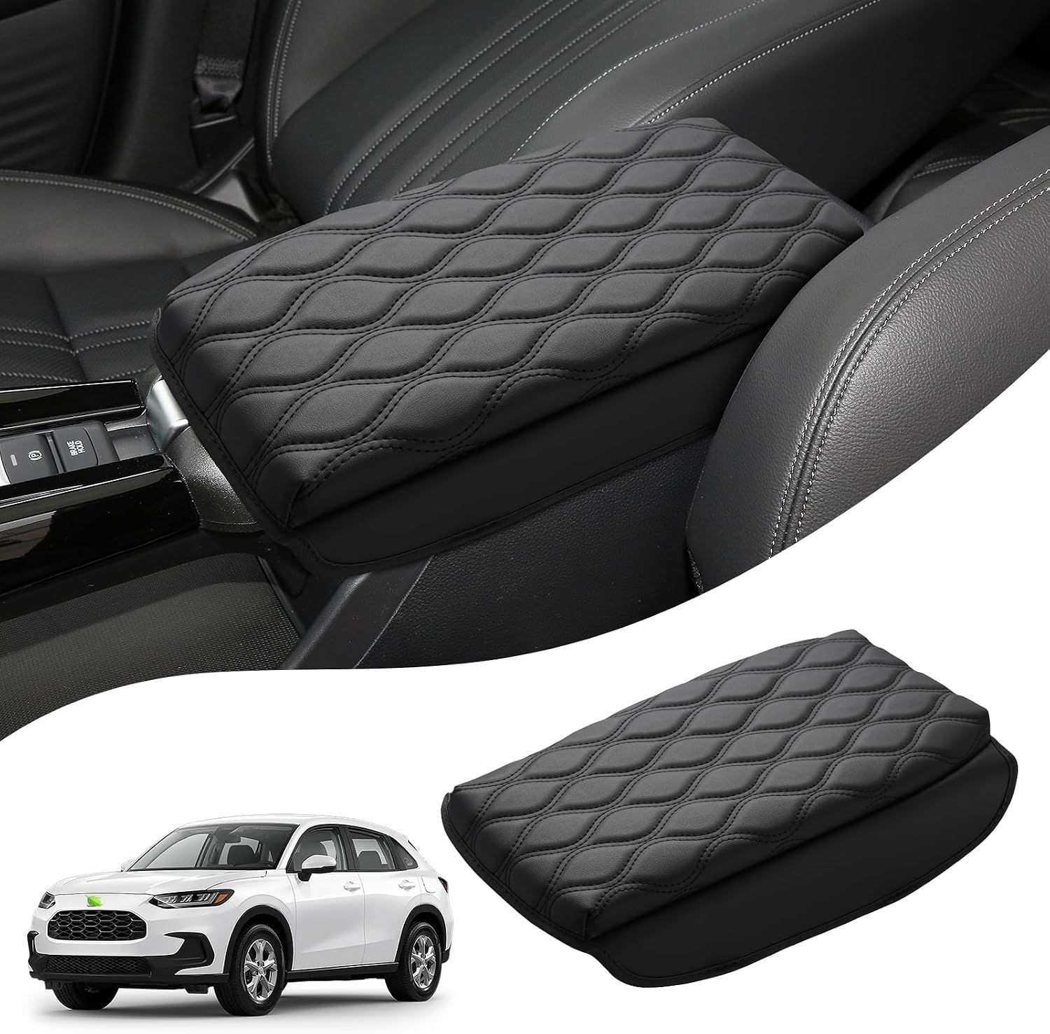 Nappa Leather Anti-Scratch Cover for Center Console Armrest Honda HR-V 2023-2026