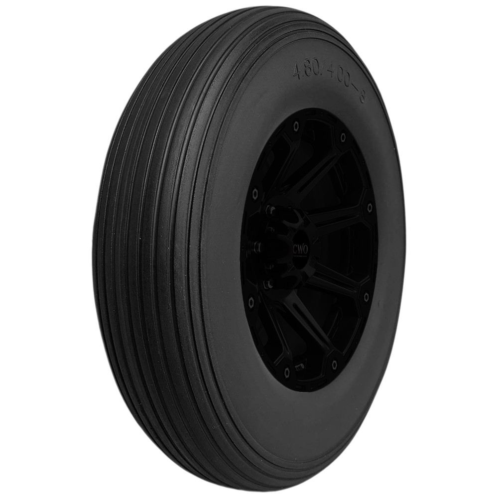 4.80/4.00-8 Hi Run Ribbed Wheelbarrow LRB Black Wall Tire 4.80/4.00-8 Hi Run Ribbed Wheelbarrow LRB Black Wall Tire