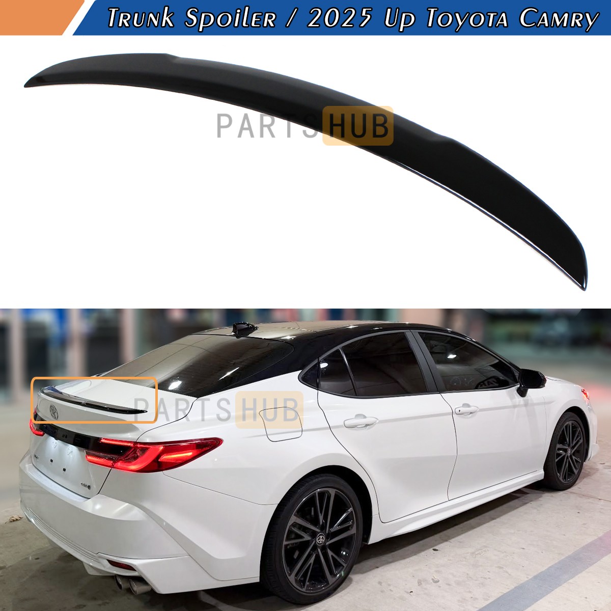 For 2025-2027 Toyota Camry OE Style Glossy Black Trunk Spoiler Wing Duckbill