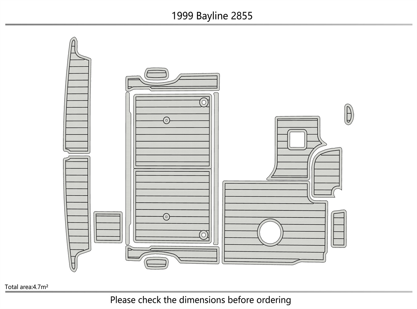 DuraEVA Seadek EVA Foam Boat flooring Fits  1997-2002 Bayline 2855