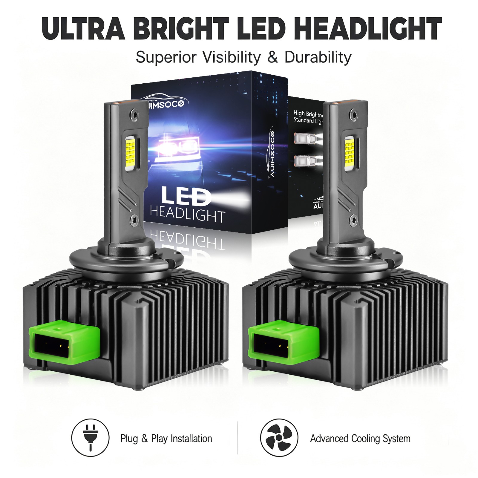 For Aston Martin One-77 2011 2x LED Headlight Cool White Bulbs Super Bright 240W