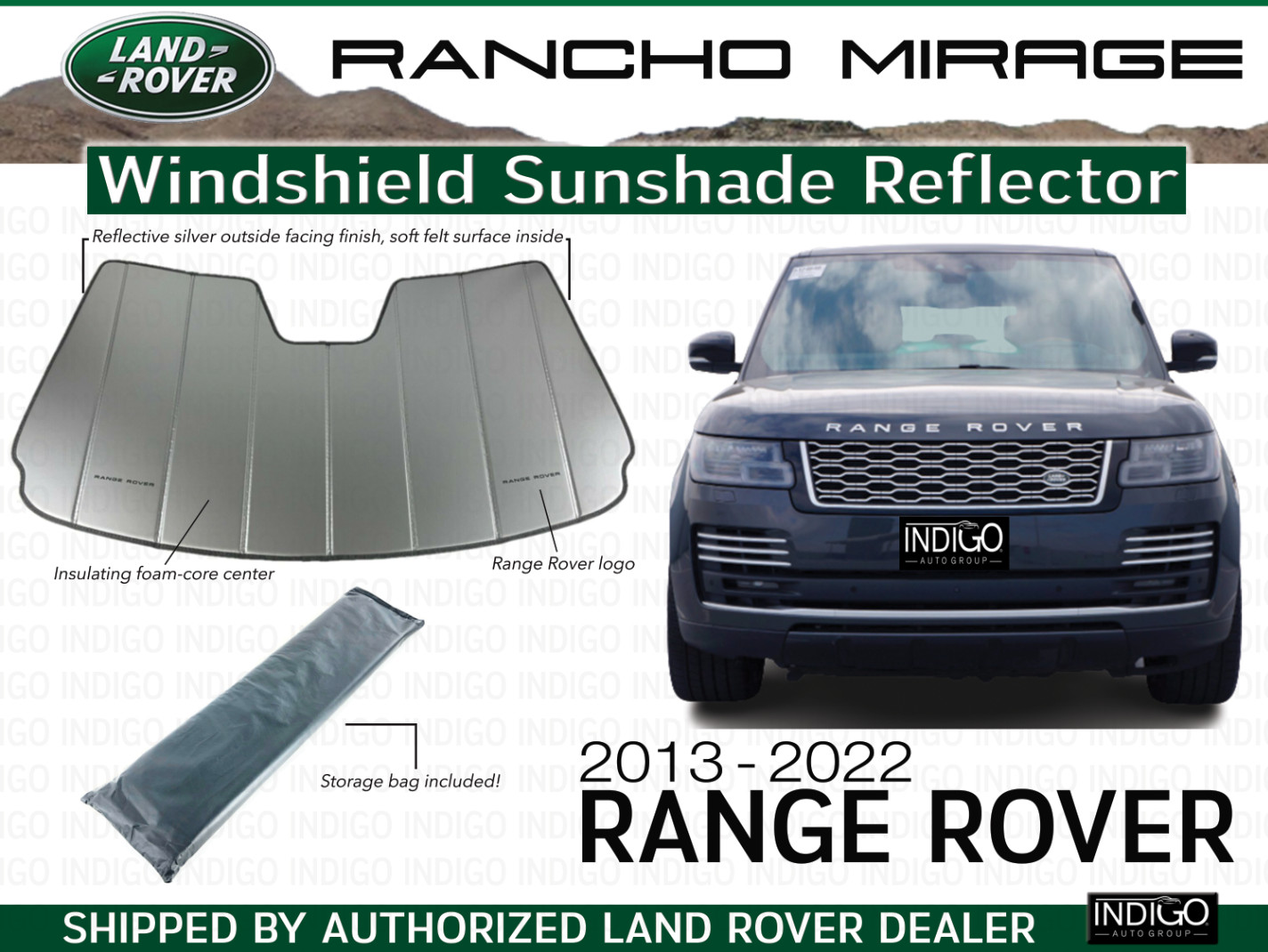 2013-2022 Range Rover L405 Windshield Sunshade Reflector Genuine VPLGS0487