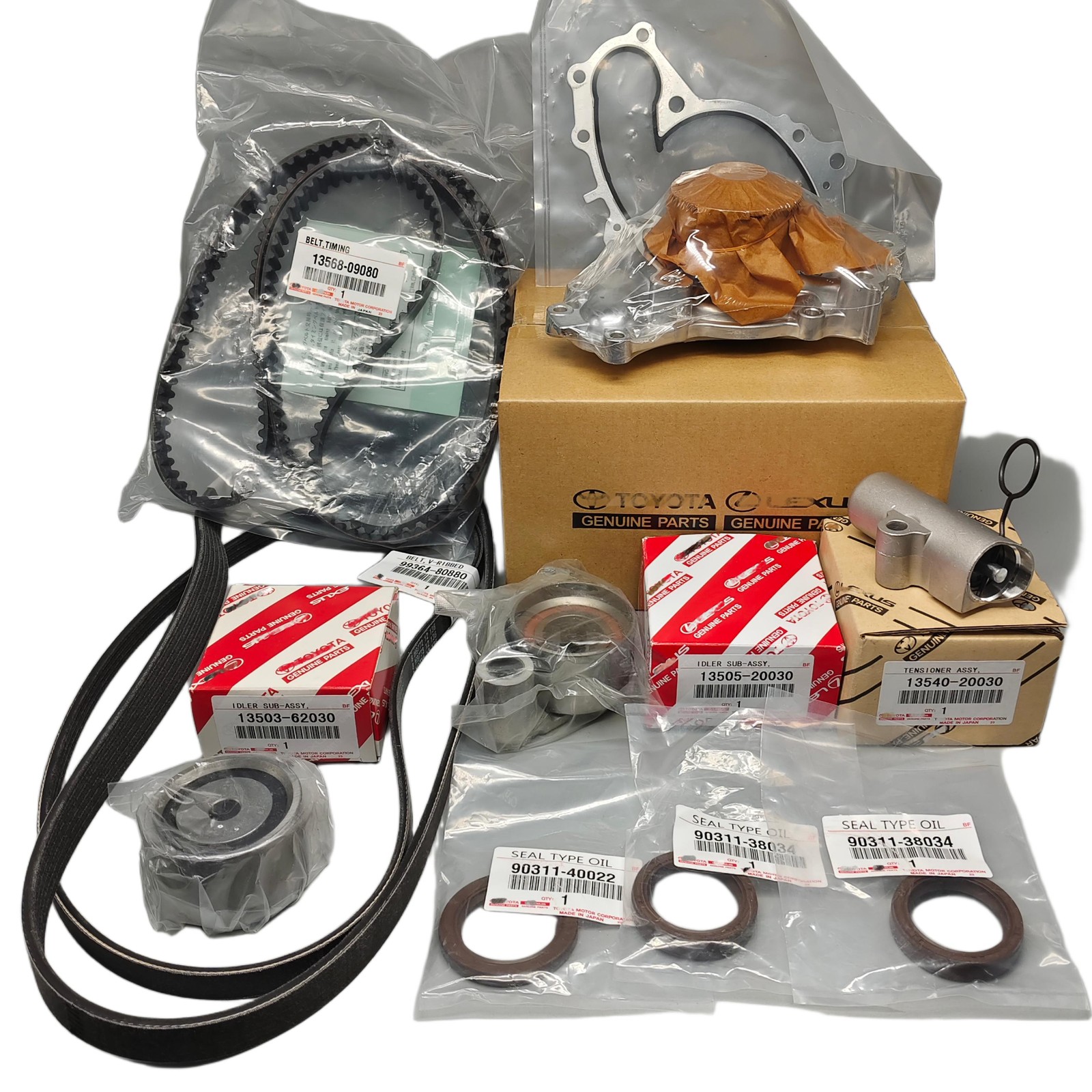 NEW Fit 01-10 Toyota Lexus 3.0L 3.3L Tensioner 3MZFE Timing Belt Water Pump Kit