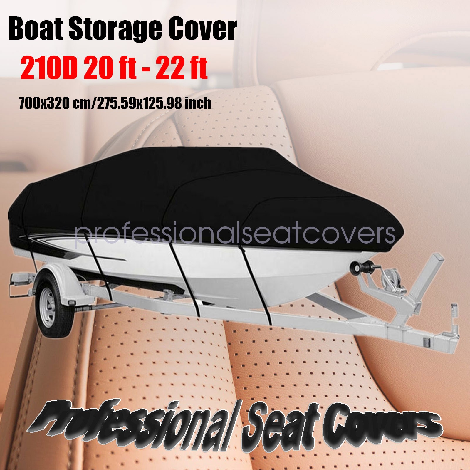 Waterproof Boat Cover Fishing Ski V-Hull Runabouts Dust UV Resistant 20\' 21\' 22\'