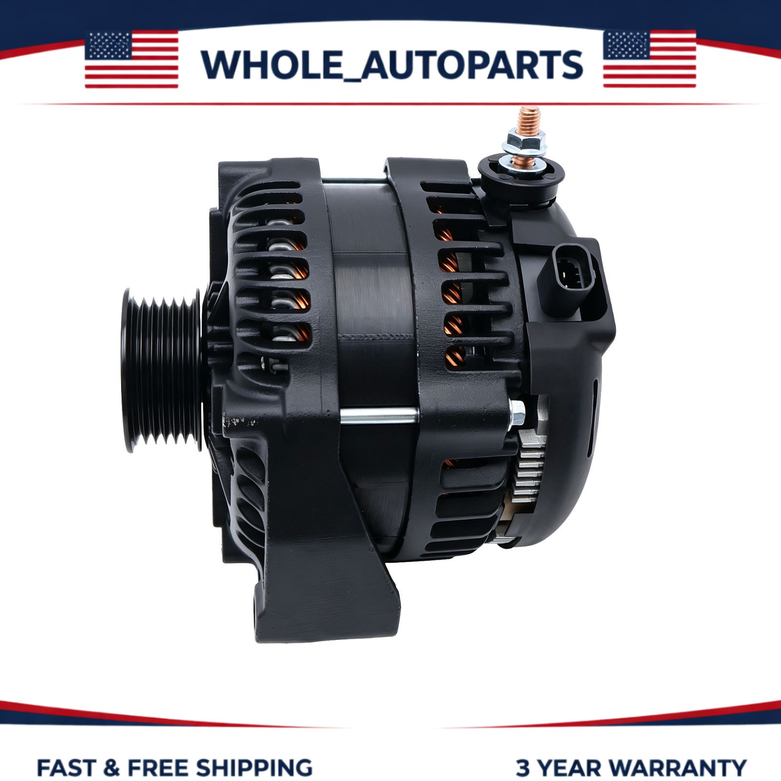Alternator 14V 350A 15093928 High Output For Cadillac Chevrolet GMC Hummer Black