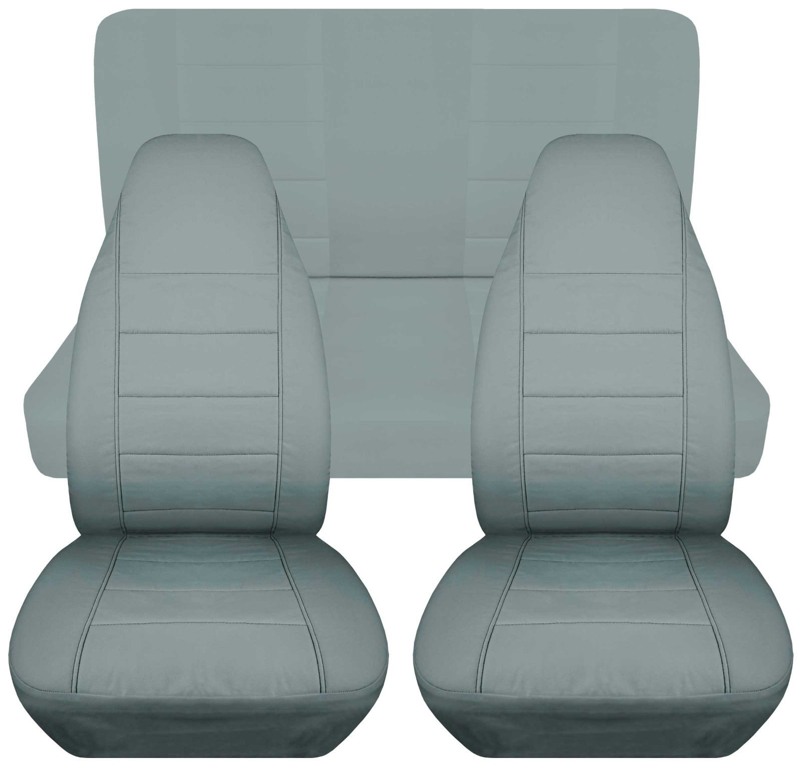 Fits Jeep Wrangler YJ 1987 to 1995  Front&Rear Car Seat Covers Steel Gray Cotton