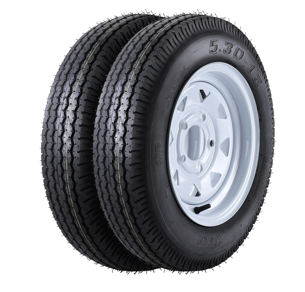 Ga..rvee 2-Pack 5.30-12 Trailer Tires with 12\