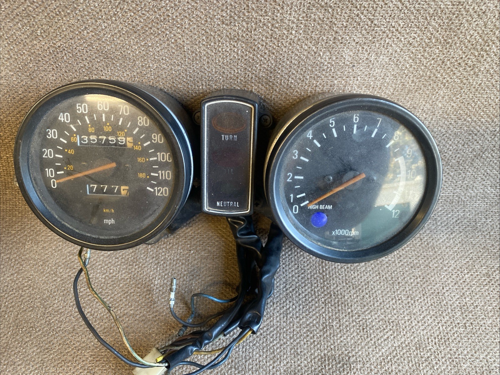 1970s Yamaha xs750 GAUGES METERS Xs 750 Special xs 750 vintage cluster