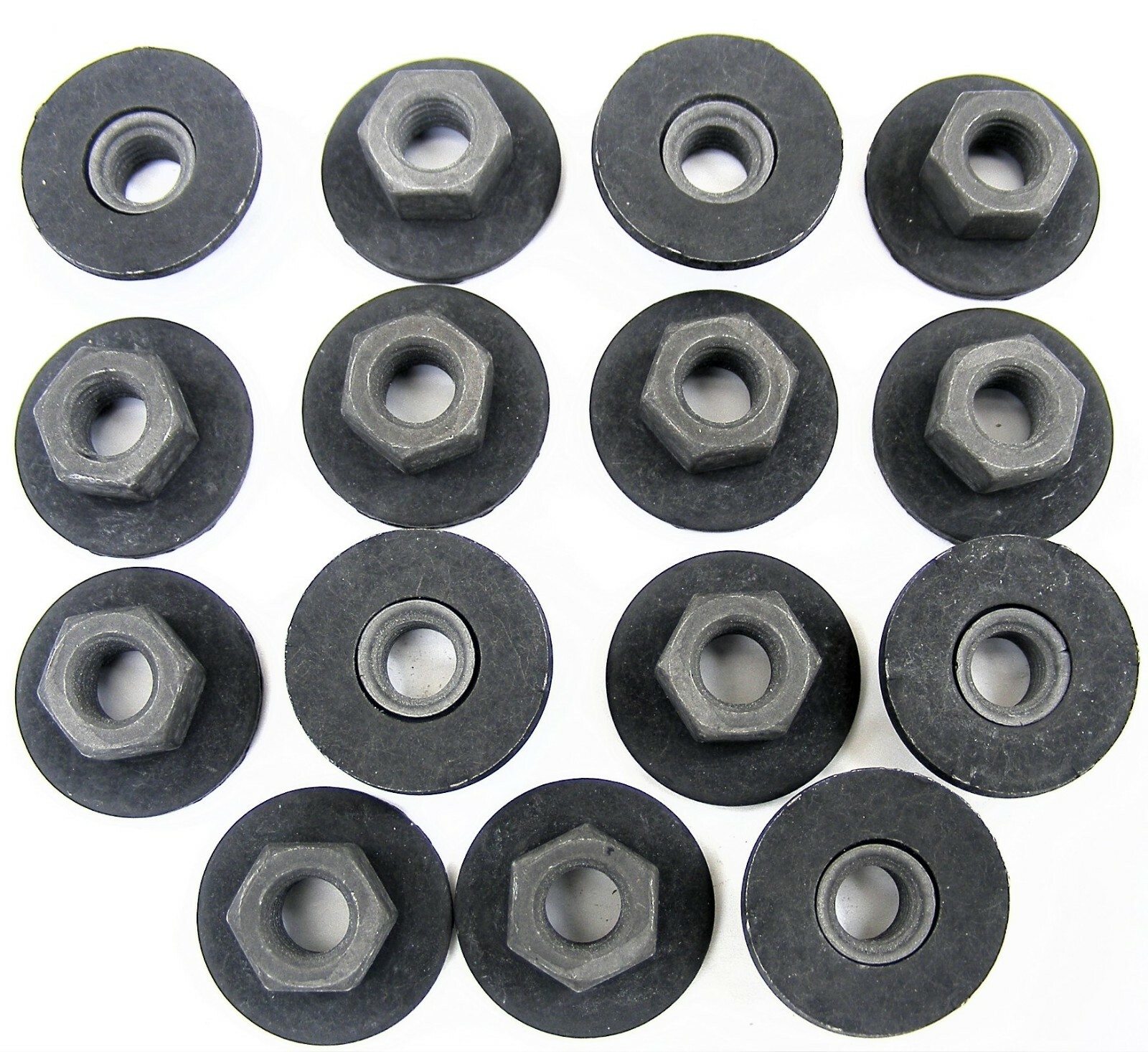 TOYOTA 8mm Nuts- M8-1.25 Thread- 13mm Hex- 24mm Spinning Washer- 15 nuts- #189