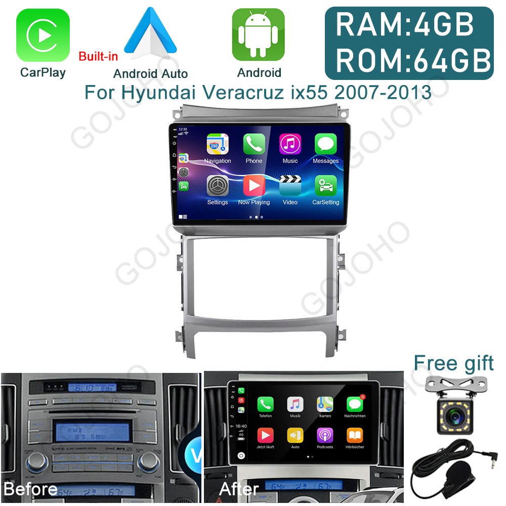 4+64GB Android For Hyundai Veracruz IX55 2007-2012 Car Stereo Radio CarPlay GPS