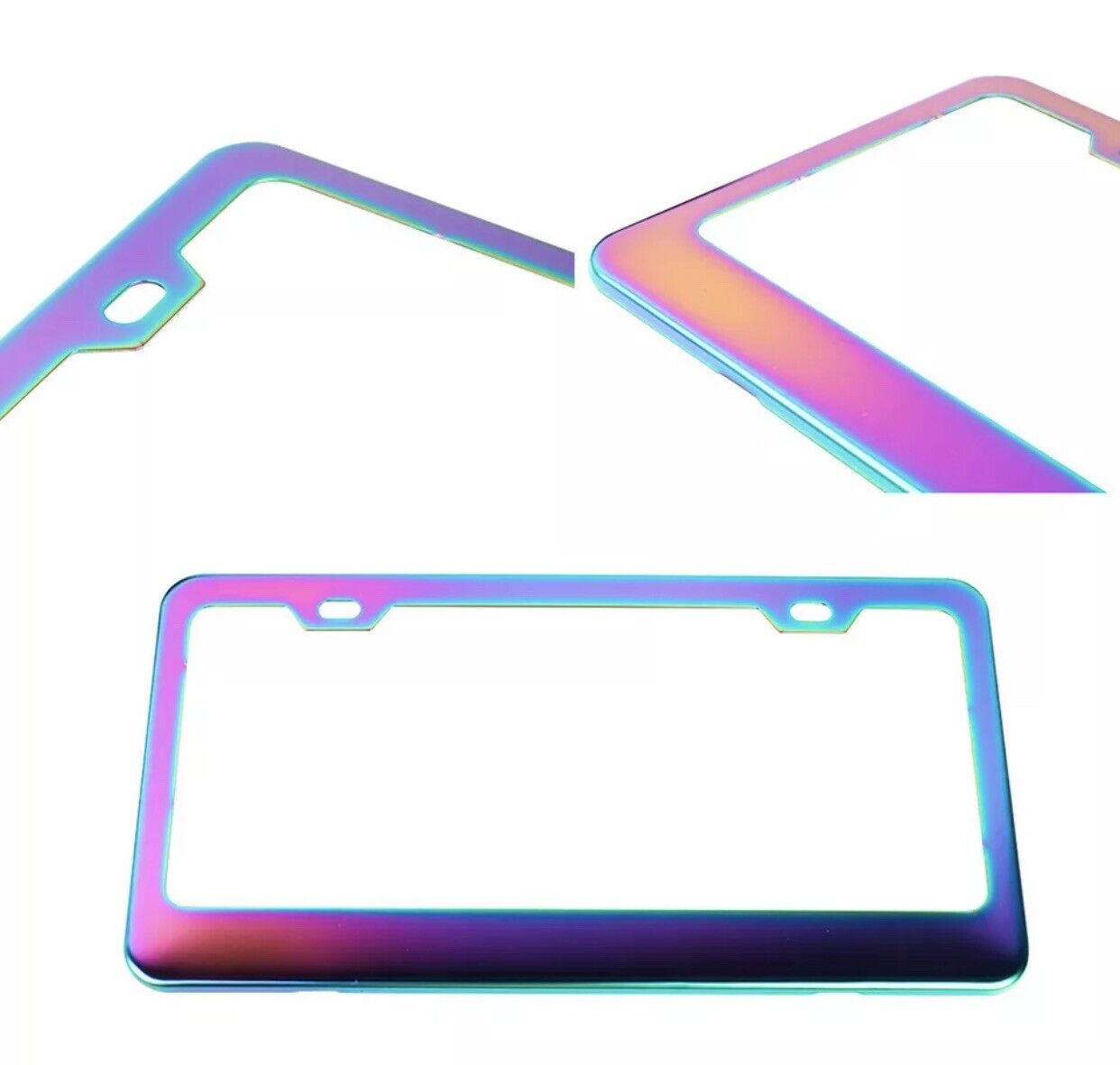 x1 Universal NEO CHROME Stainless Steel License Plate Frame