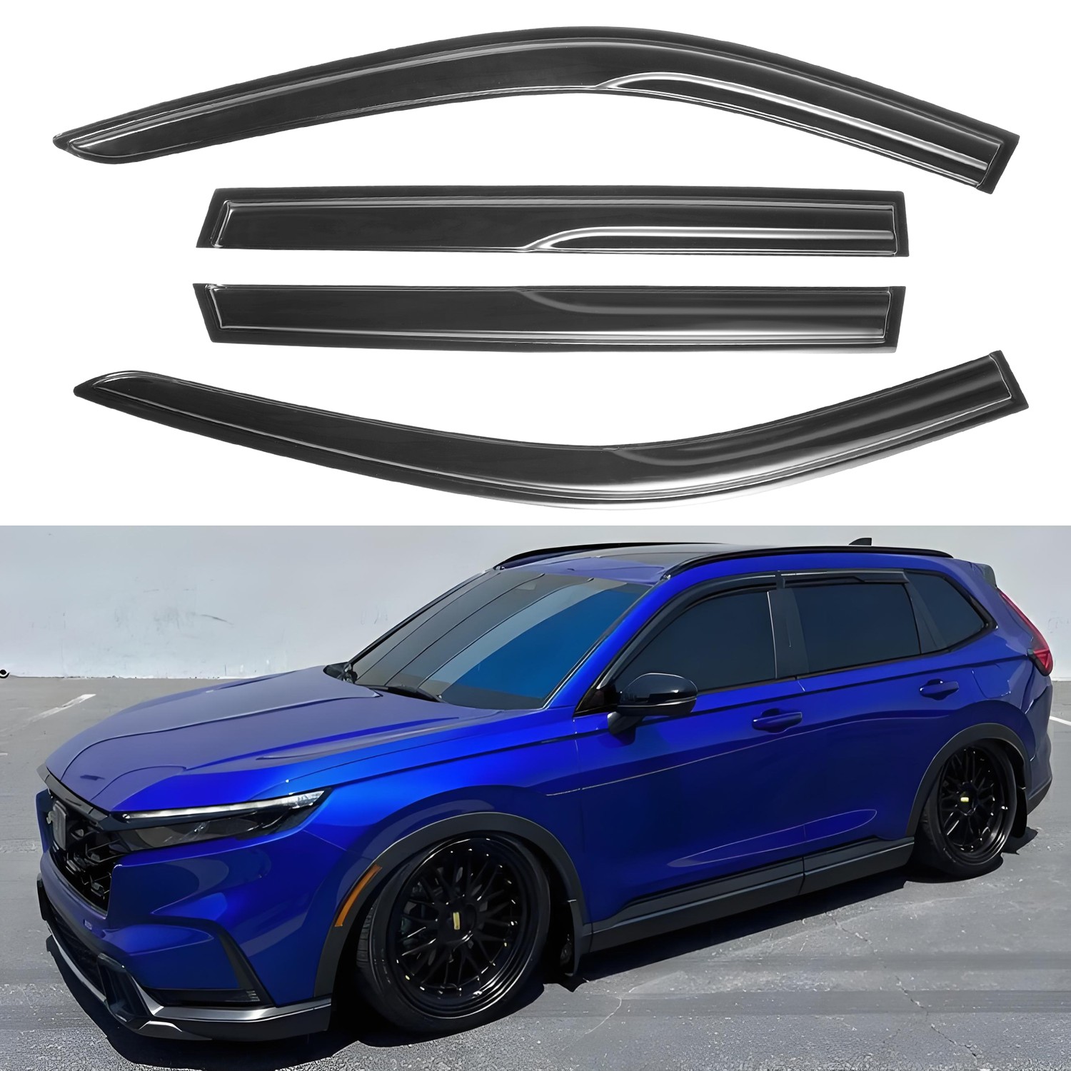 For 2023-2025 Honda CRV CR-V Mugen Style Window Visors Rain Guards Deflectors