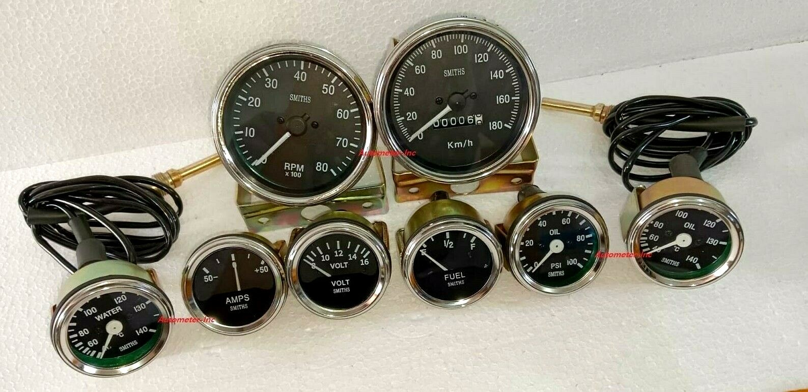Smiths-52mm-Kit-Temp-Oil-Fuel-Oil Temp Volt +Amp +rpm+speedometer 85 mm Smiths-52mm-Kit-Temp-Oil-Fuel-Oil Temp Volt +Amp +rpm+speedometer 85 mm