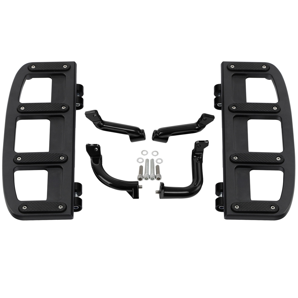 Black Driver Footboard Floorboard &Bracket Mount Fit For Harley Road Glide 17-Up