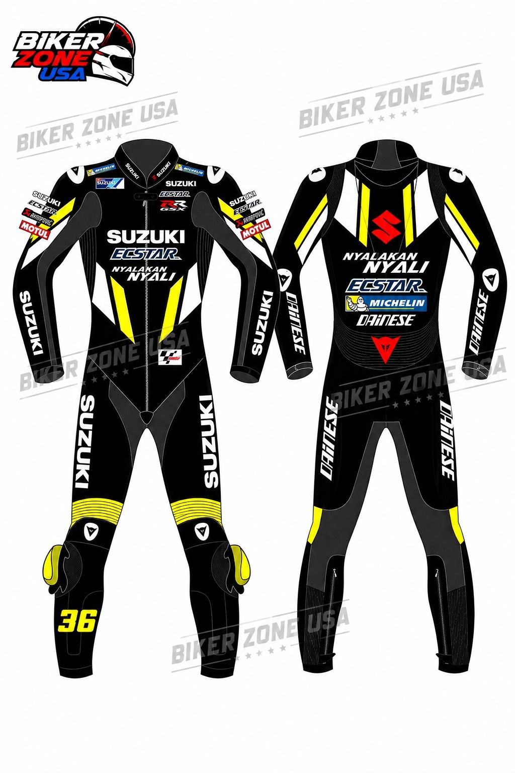 New Man Suzuki motorbike racing leather suit motorcycle Custom Made 1 & 2 Piece 
