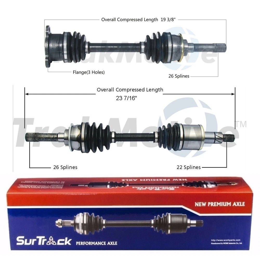 SurTrack Pair Set 2 Front CV Axle Shafts For Geo Tracker Suzuki Sidekick L4 4WD SurTrack Pair Set 2 Front CV Axle Shafts For Geo Tracker Suzuki Sidekick L4 4WD