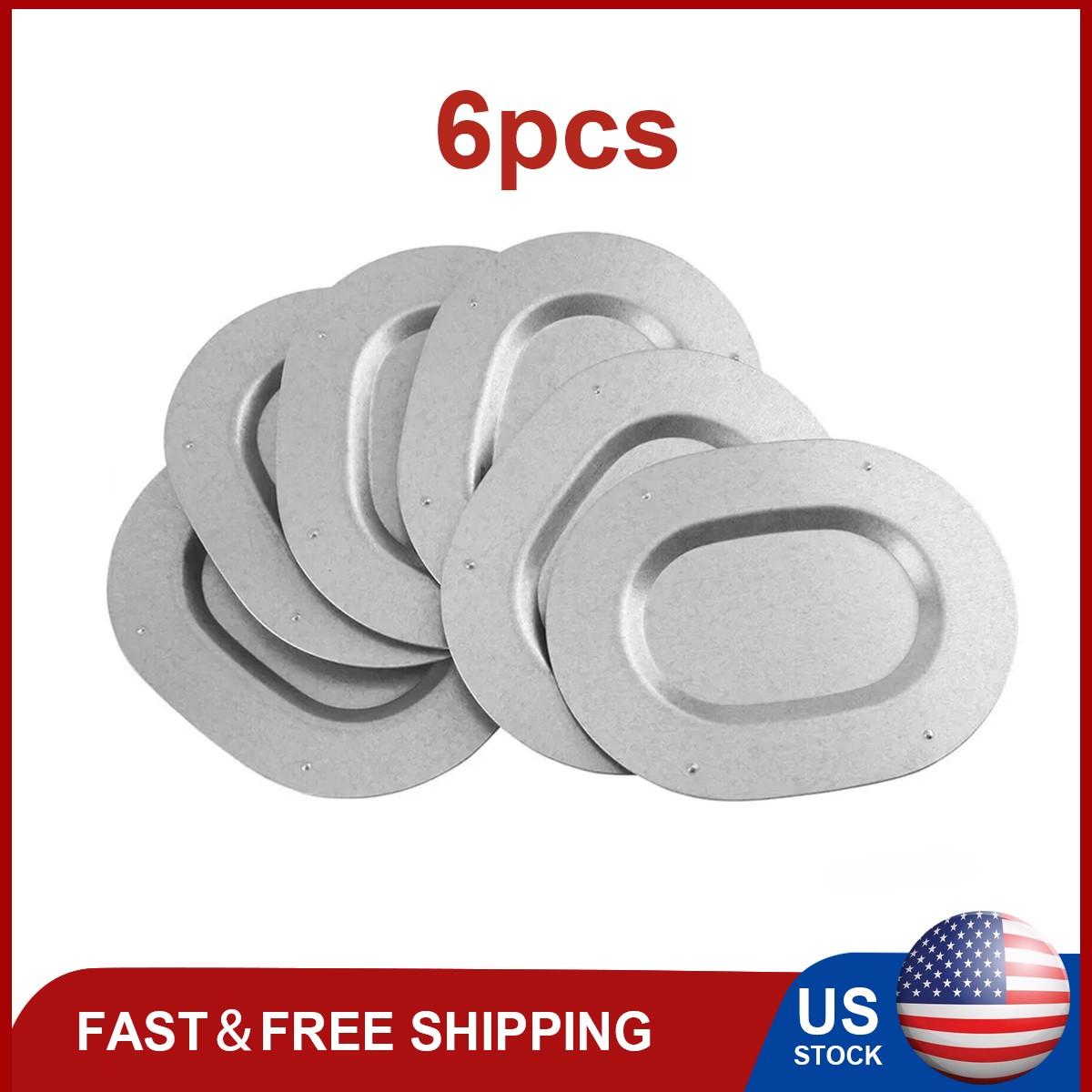 6x Trunk Floor Pan Oval Drain Plug Plate For 1967-72 A-body Chevelle GTO 442 GS