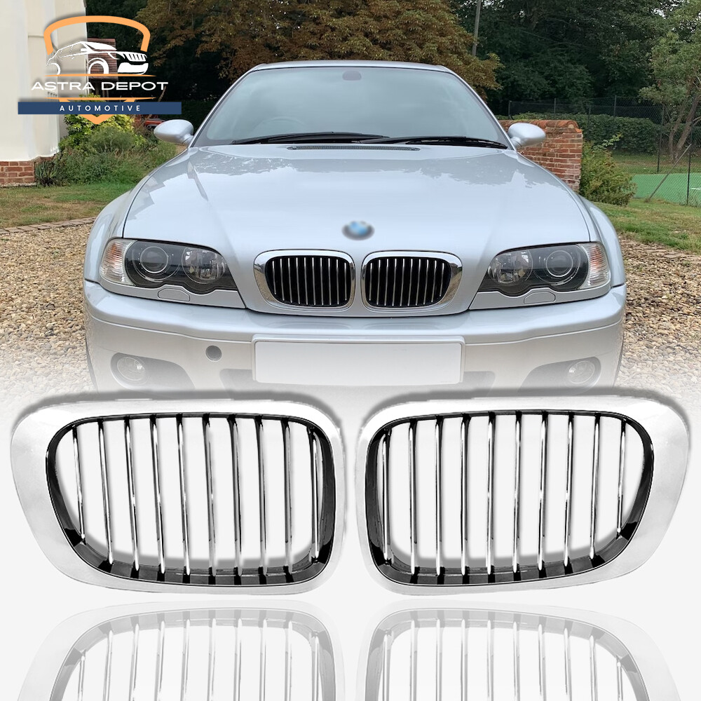 Chrome Front Kidney Grill For 99-02 BMW E46 3 Series 325Ci 330Ci Convertible (2)
