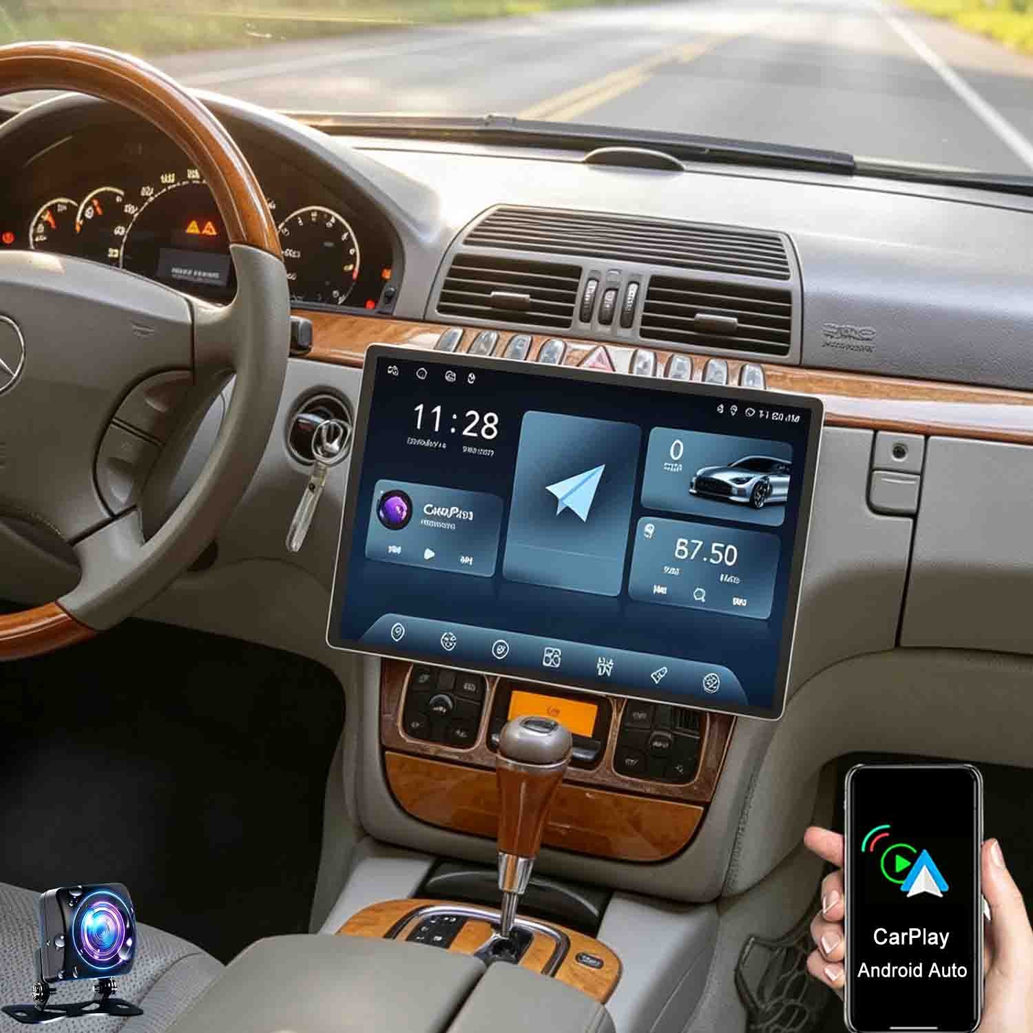 For Mercedes Benz S-Class W220 1998-2007 Apple Carplay Car Stereo Radio GPS Navi