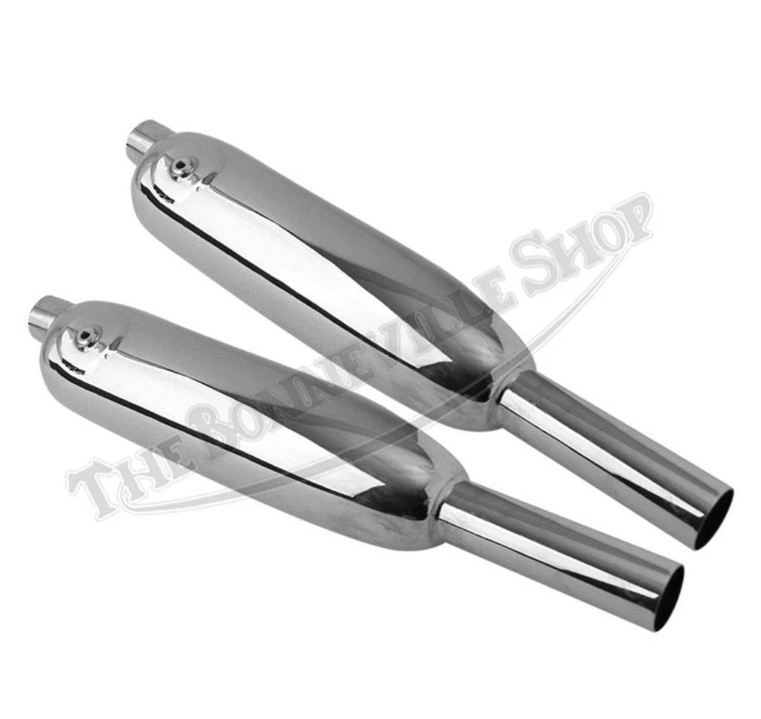 Triumph 500 T100C 650 TR6C High Level Exhaust Silencers 1969-72 PN# 70-9669 7... Triumph 500 T100C 650 TR6C High Level Exhaust Silencers 1969-72 PN# 70-9669 7...