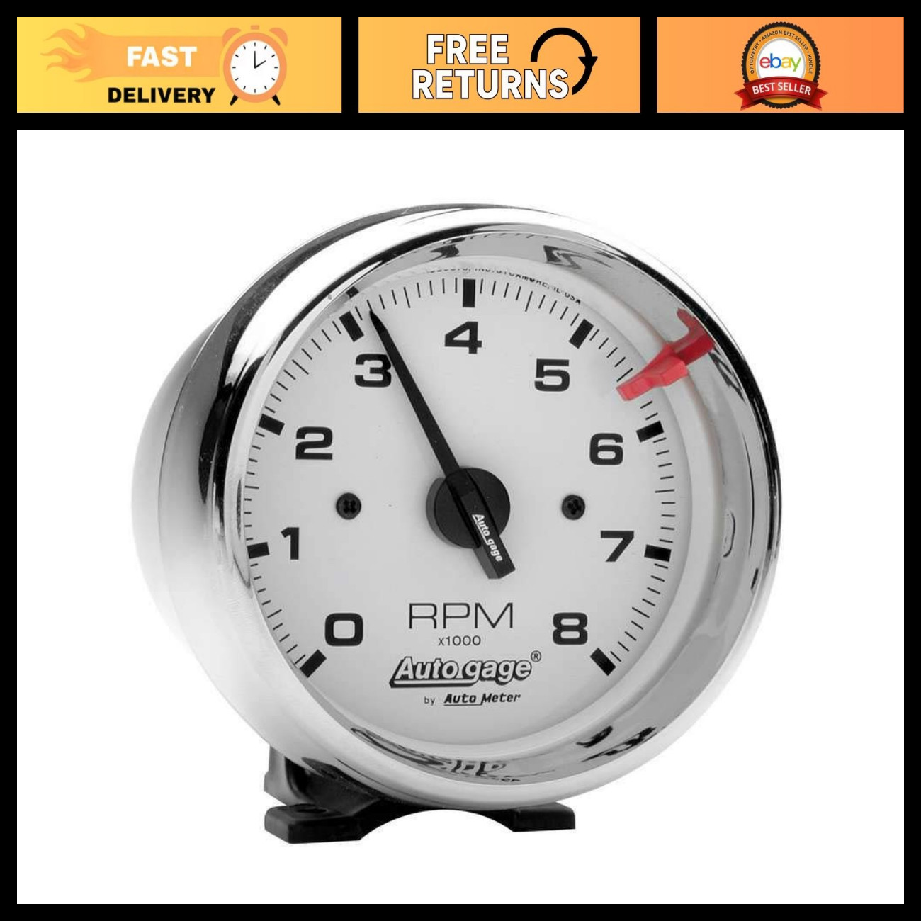 White Face Tachometer 3.750\