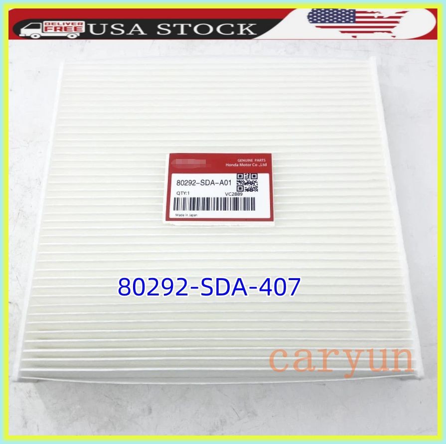 Cabin Air Filter 80292-SDA-407 Activated Carbon For Honda Accord Civic Pilot