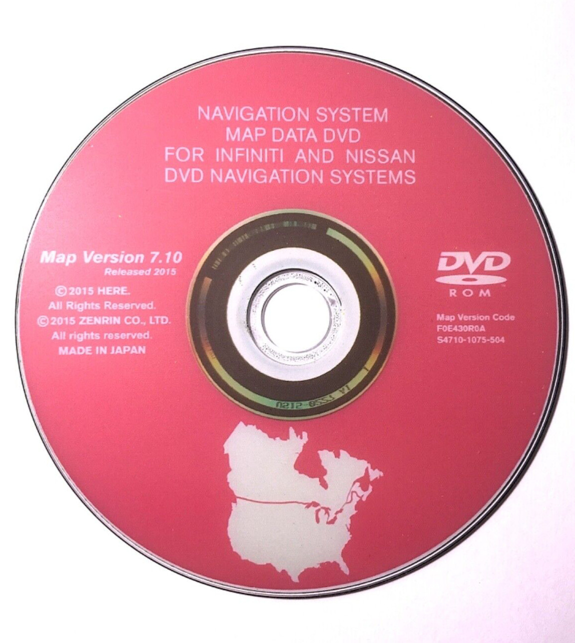 Nissan / Infiniti Navigation DVD Latest Update Version 7.10 gps road map
