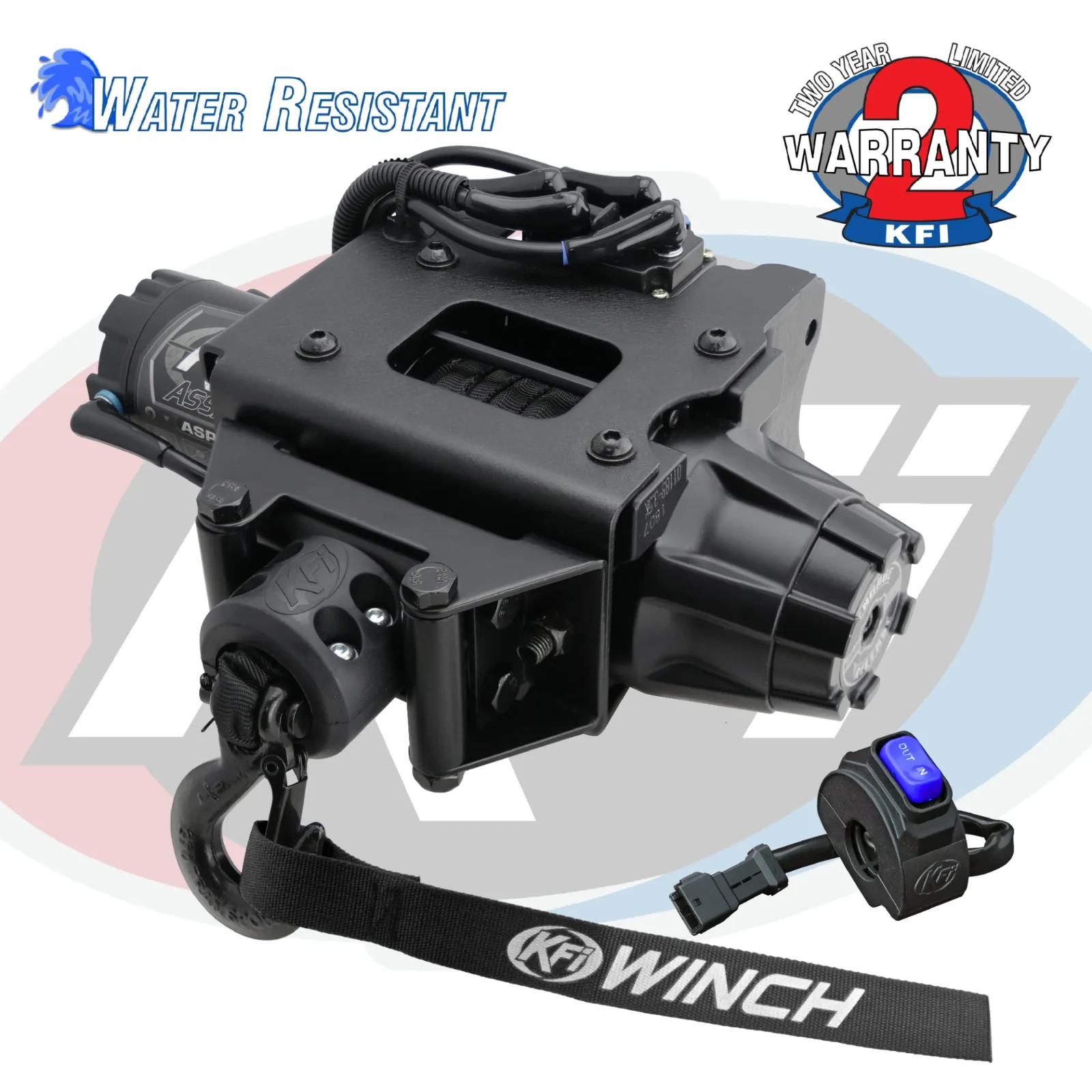 3500lbs Assault Plug-N-Play Winch for Polaris ATVs by KFI Products - ASP-35