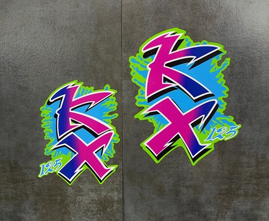 1990 90' Kawasaki KX 125 Radiator Shroud 2pc pegatinas Decals Stickers Graphics 1990 90' Kawasaki KX 125 Radiator Shroud 2pc pegatinas Decals Stickers Graphics